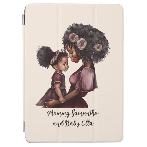 Personalized Black Mom and Daughter 1 iPad Air Cover