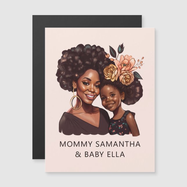 Personalized Black Mom and Daughter (20) (Front/Back)