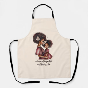 Personalized Black Mom and Daughter (2) Apron