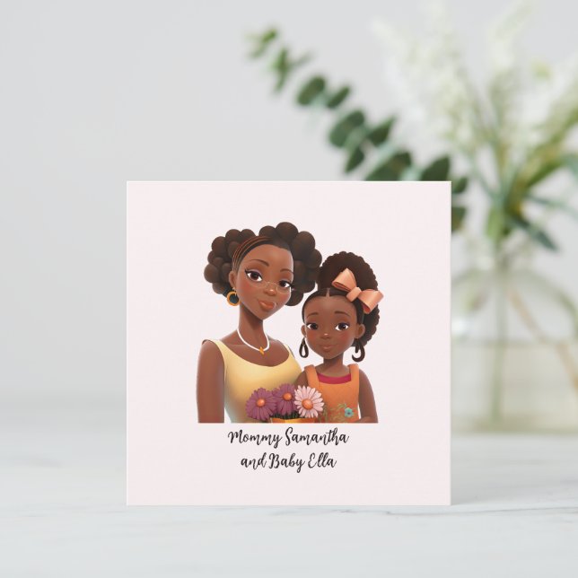 Personalized Black Mom and Daughter (7) (Standing Front)