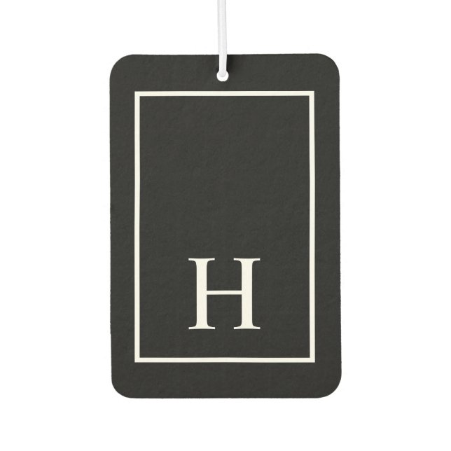 Personalized Black Monogram Air Freshener (Front)