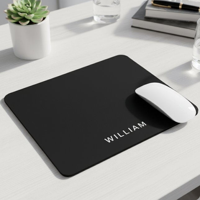 Personalized Black & Monogram | Elegant Custom Mouse Pad (Creator Uploaded)