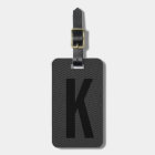 Personalized black monogram travel luggage tags