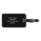 Personalized black monogram travel luggage tags