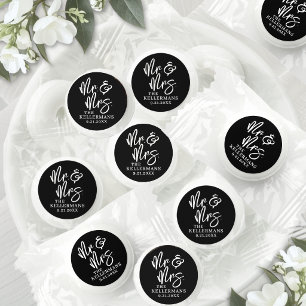 Personalized Black Monogram Wedding Life Saver® Mints