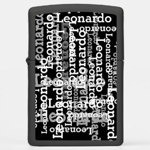 Personalized Black Name Collage Custom Zippo Lighter