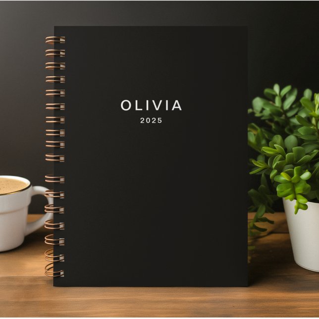 Personalized Black & Name Monogram | Elegant  Notebook (Creator Uploaded)