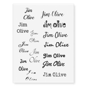 Personalized black name temporary tattoos