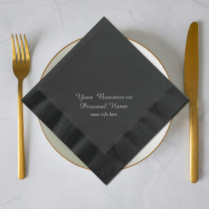 personalized black napkins with foil