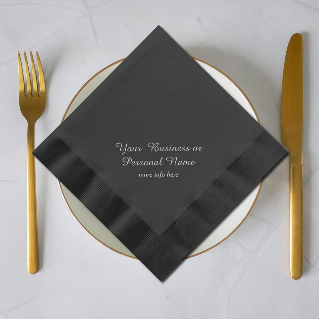 personalized black napkins with foil (Creator Uploaded)