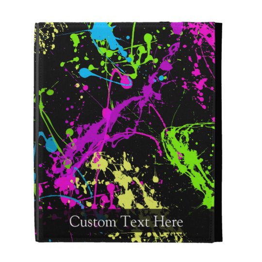 Personalized Black/Neon Splatter iPad Case
