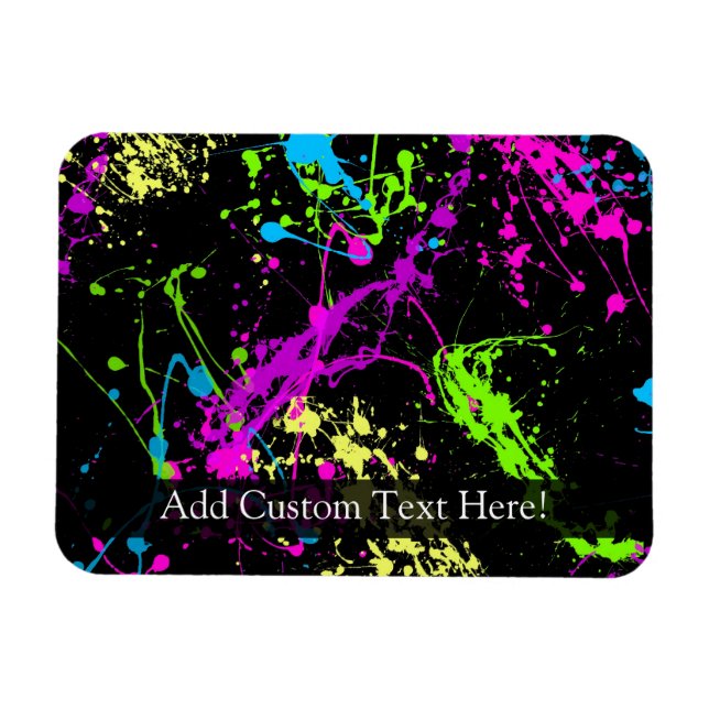 Personalized Black/Neon Splatter Magnet (Horizontal)