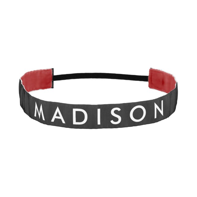 Personalized Black Non Slip Headband for Girls (Front)