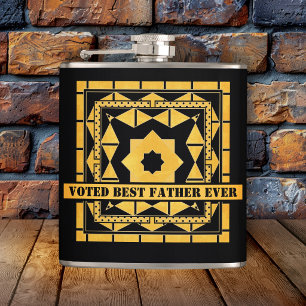 Personalized Black Ocher Father's Day Flask