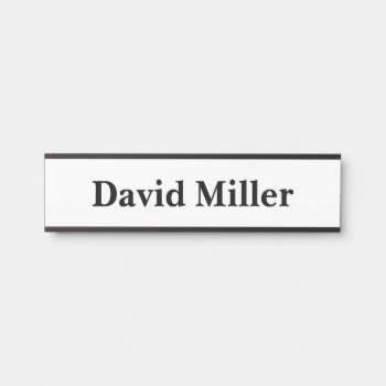 Personalized Black On White Door Sign by NatureTales at Zazzle