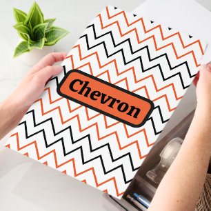 Personalized Black Orange Chevron Zigzag Envelope Mailers