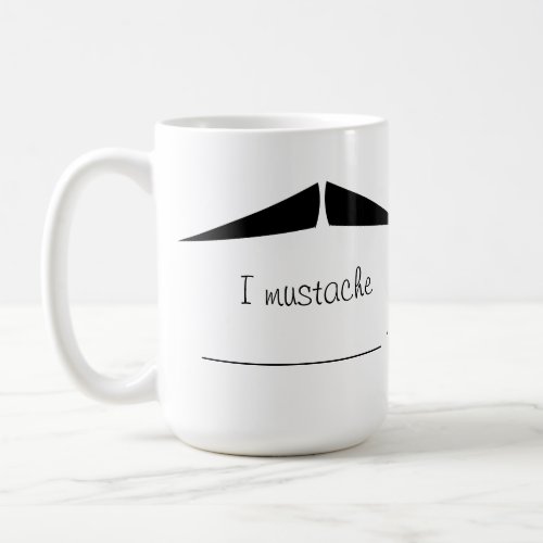 Personalized Black Pencil Mustache Stache Mug