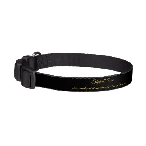 Personalized Black Pet Collar Business Branding
