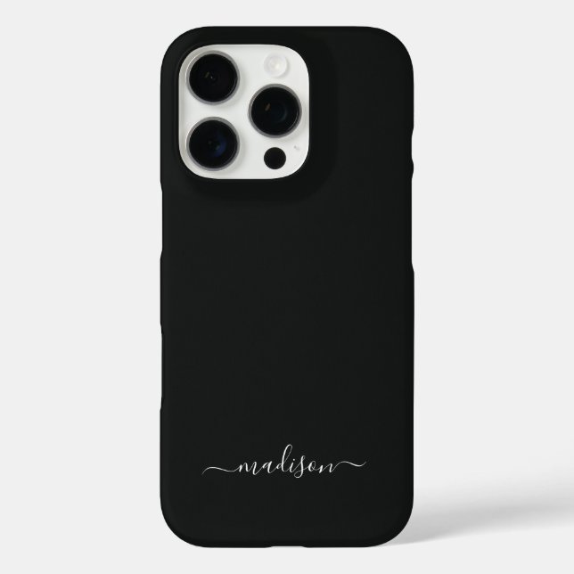 Personalized Black Phone Case with Custom Name (Back)