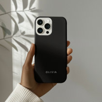 "Personalized Black Phone Case with Custom Name |