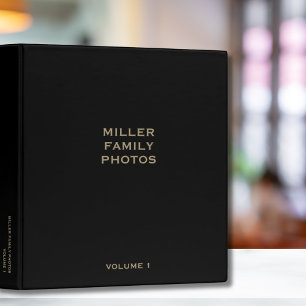 Personalized Black Photo Album 3 Ring Binder