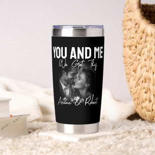 Personalized Black Photo Couple You and Me Mug Insulated Tumbler