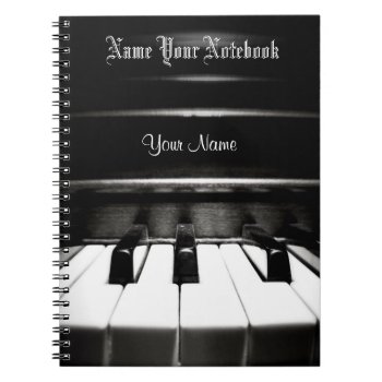 Personalized Black Piano Music Notebook by UROCKDezineZone at Zazzle