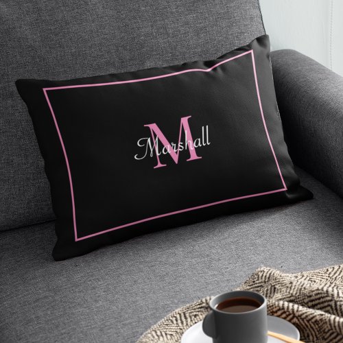 Personalized Black Pink Classic Monogram Pillow Case