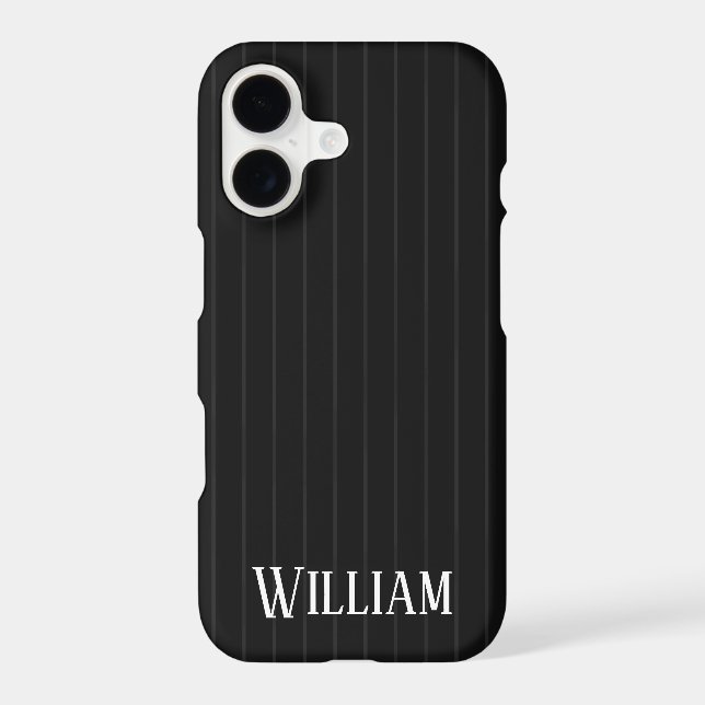Personalized black pinstripes Case-Mate iPhone case (Back)
