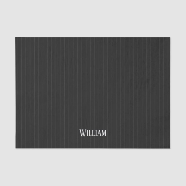 Personalized black pinstripes tissue paper (Front)
