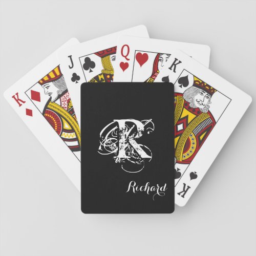 Personalized Black Playing Cards