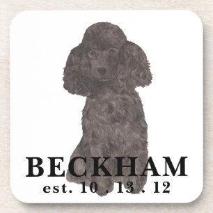 Personalized Black Poodle Beverage Coaster