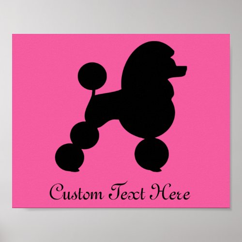 Personalized Black Poodle on Pink  Poster