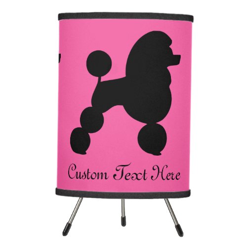 Personalized Black Poodle on Pink  Tripod Lamp