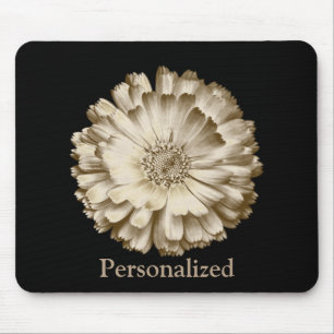 Personalized Black Pretty Daisy Flower Mouse Pad