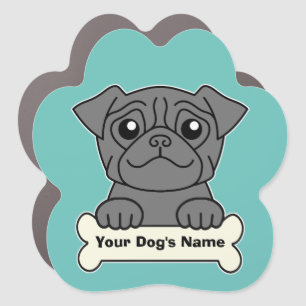 Personalized Black Pug Car Magnet