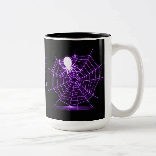 Personalized Black & Purple Spider Web  Mug (Right)