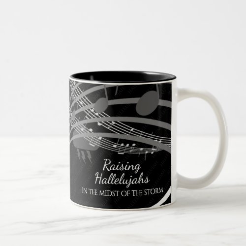 Personalized Black RAISING HALLELUJAHS Christian Two_Tone Coffee Mug