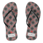 Personalized Black & Red Flip Flops
