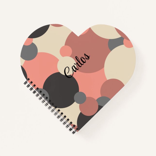 Personalized black-red heart notebook (Front)