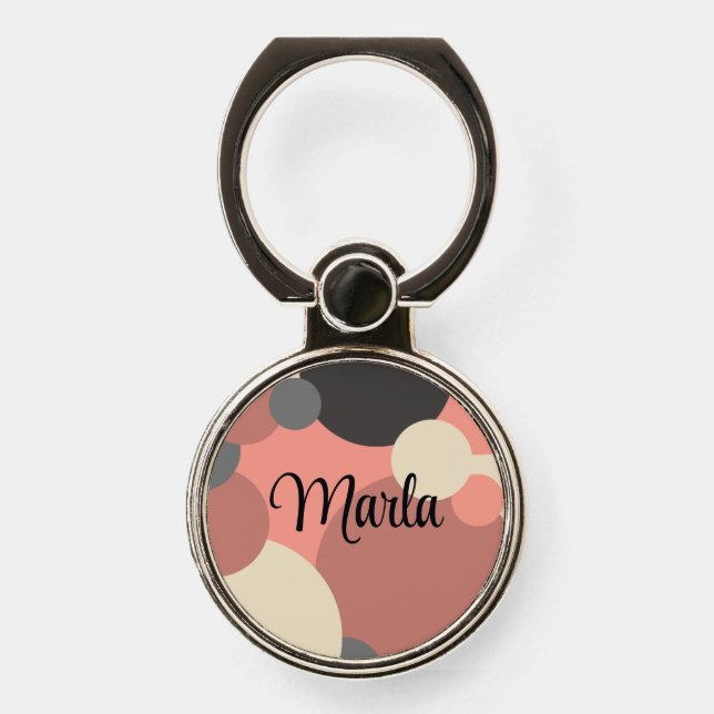 Personalized black-red molecules phone grip (Front)