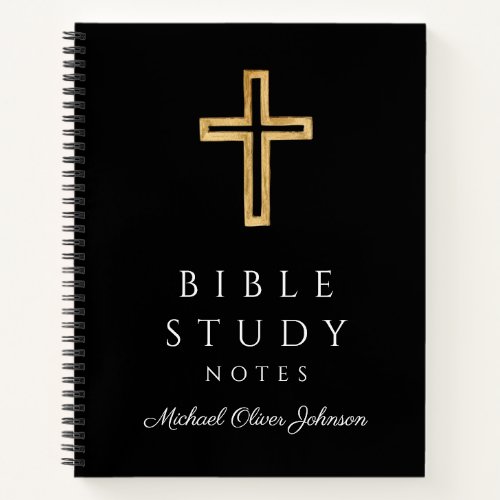 Personalized Black Religious Cross Notebook