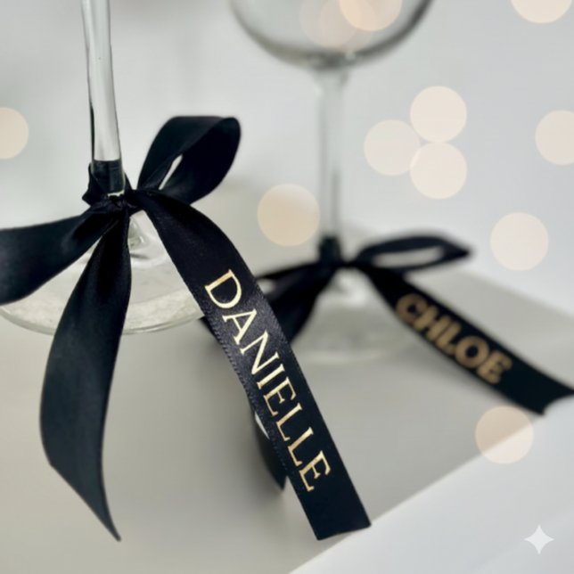 Personalized Black Ribbon with Gold Name Text (Creator Uploaded)