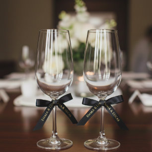 Personalized Black Ribbon with Gold Name Text