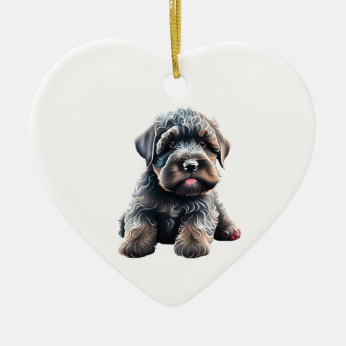 Personalized Black Russian Terrier Puppy Dog Ceramic Ornament