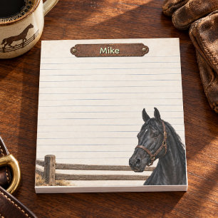 Personalized Black Saddlebred Heritage Ranch Notepad