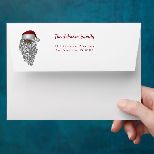  Personalized Black Santa Christmas  Envelope