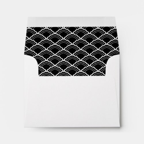 Personalized Black Scallop Couples Stationery Envelope