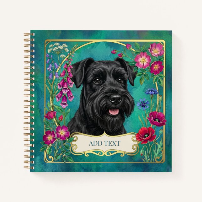 Personalized Black Schnauzer Notebook (Front)