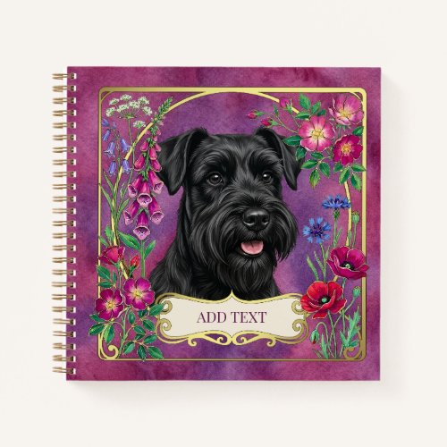 Personalized Black Schnauzer Pink Notebook